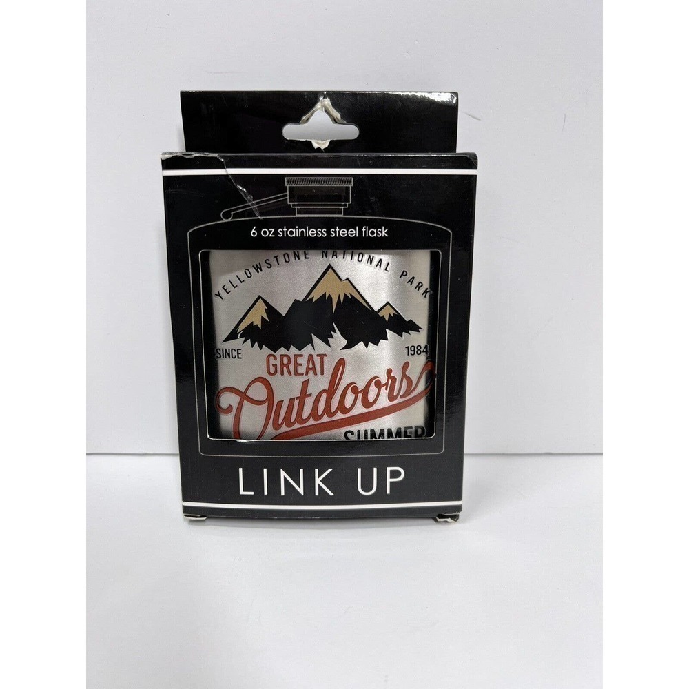 Link Up 6oz Stainless Steel Flask Yellowstone National Park Great Outdoors